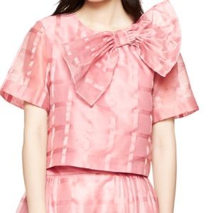 Kate Spade Adri top pink bow silk